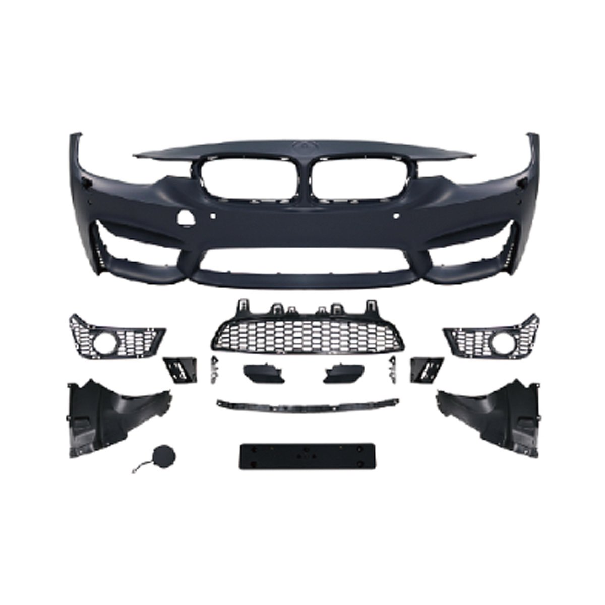 BMW M3 Bumper - Front - Omac - With fog lamp hole - '13-'19 BMW M3 Bumper - Front - Omac - With fog lamp hole - '13-'19